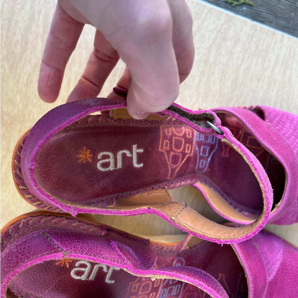 The Art Company Amsterdam 313 Closed Toe Sandal Heels In Pink Sz 41 - Picture 4 of 14